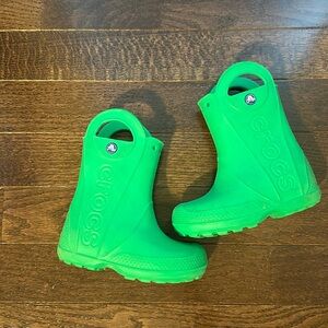 Green Crocs Rain Boots 10C Unisex